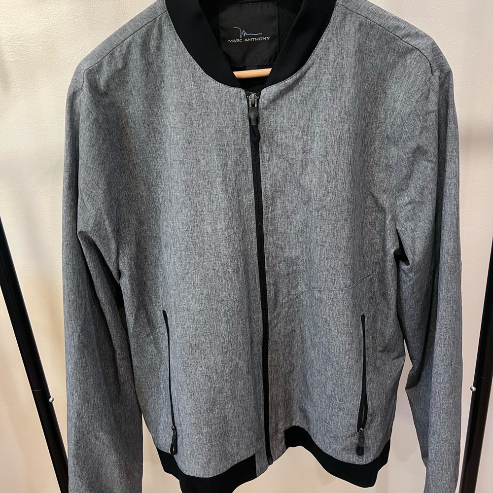Marc Anthony Heather Gray Bomber with Black Trim